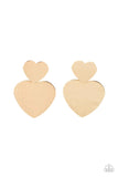 Paparazzi Heart-Racing Refinement - Gold Post Earrings