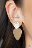 Paparazzi Heart-Racing Refinement - Gold Post Earrings