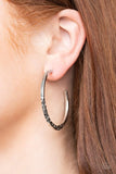 Paparazzi Imprinted Intensity - Silver Hoop Earrings