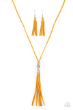 Paparazzi Hold My Tassel - Yellow Necklace