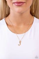 Paparazzi Leave Your Initials - J - Gold Necklace
