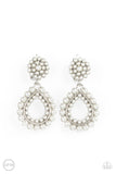 Paparazzi Discerning Droplets - White Clip-On Earrings
