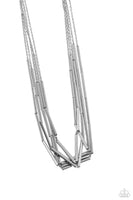Paparazzi Dynamic Default - Silver Necklace