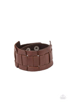 Paparazzi Plainly Plaited - Brown Men’s Bracelet