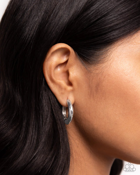 Paparazzi Monochromatic Makeover - Silver Hoop Earrings