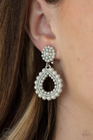 Paparazzi Discerning Droplets - White Clip-On Earrings