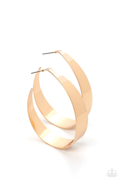 Paparazzi Flat Out Fashionable - Gold Hoop Earrings