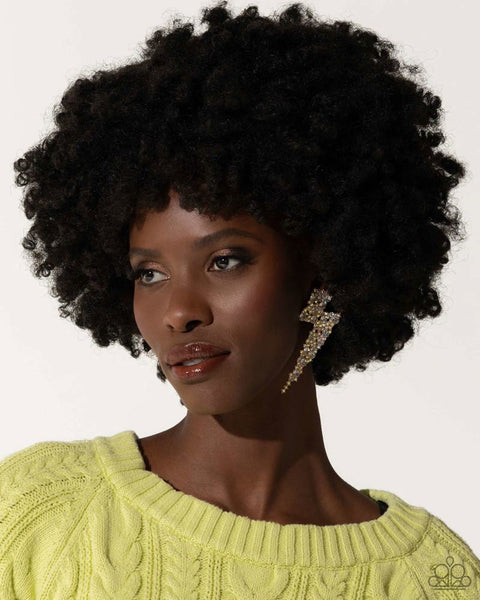 Paparazzi Electric Effulgence - Gold Post Earrings