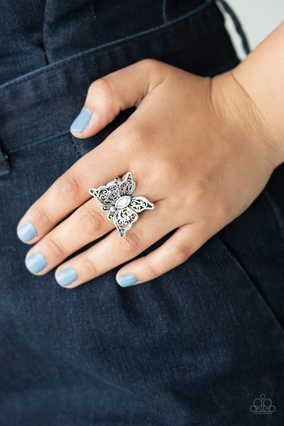 Paparazzi Flutter Flavor - White Ring