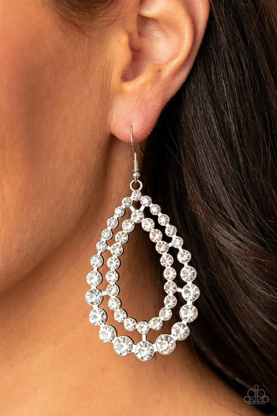 Paparazzi Glacial Glaze - White Earrings