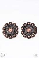 Paparazzi Foxy Flower Gardens - Copper Clip-On Earrings