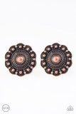Paparazzi Foxy Flower Gardens - Copper Clip-On Earrings