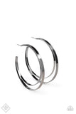 Paparazzi Moon Child Metro - Black Hoop Earrings