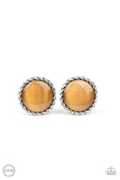 Paparazzi Get Up and GLOW - Brown Clip-On Earrings