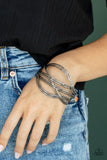Paparazzi Hautely Hammered - Black Bracelet