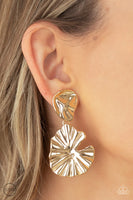 Paparazzi Empress Of The Amazon - Gold Clip-On Earrings