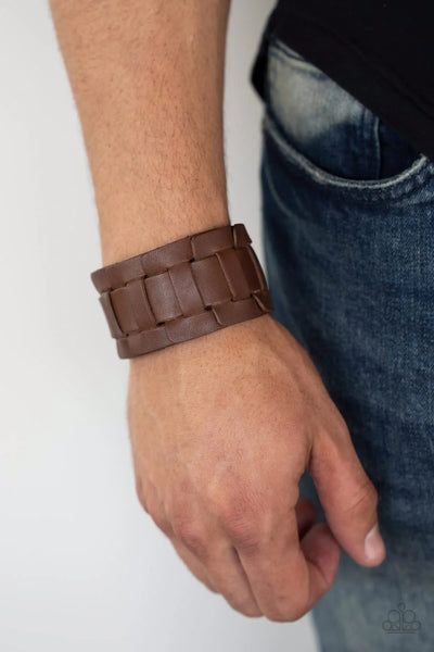 Paparazzi Plainly Plaited - Brown Men’s Bracelet