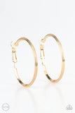 Paparazzi City Classic - Gold Clip-On Hoop Earrings