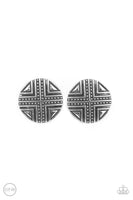 Paparazzi Shielded Shimmer - Silver Clip-On Earrings