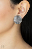 Paparazzi Shielded Shimmer - Silver Clip-On Earrings