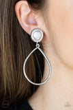 Paparazzi Fairytale Finish - White Clip-On Earrings