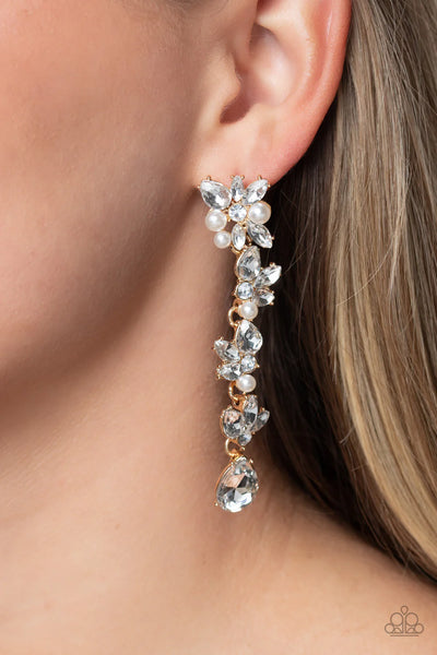Paparazzi LIGHT at the Opera - Gold Post Earrings