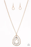 Paparazzi Going For Grit - Rose Gold Necklace