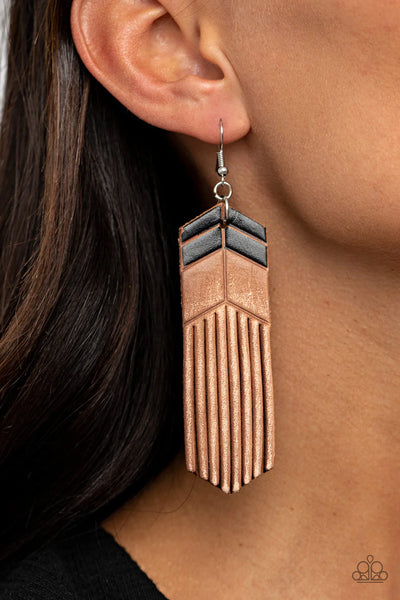 Paparazzi Desert Trails - Black Earrings