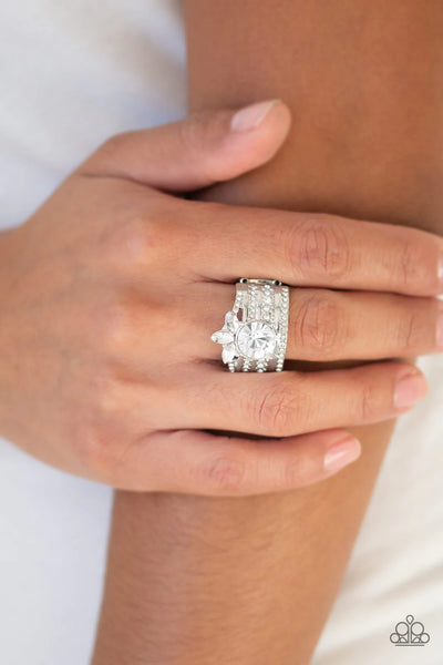 Paparazzi Top Dollar Bling - White Ring