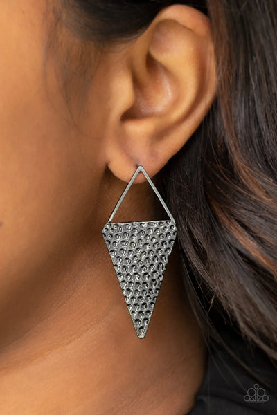 Paparazzi Have A Bite - Black Post Earrings