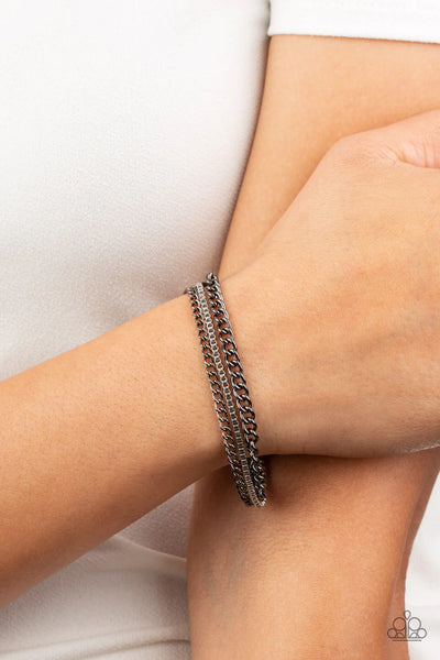 Paparazzi Industrial Icon - Black Bracelet