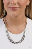 Paparazzi Dynamic Default - Silver Necklace