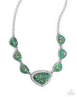 Paparazzi Discreet Dazzle - Green Necklace