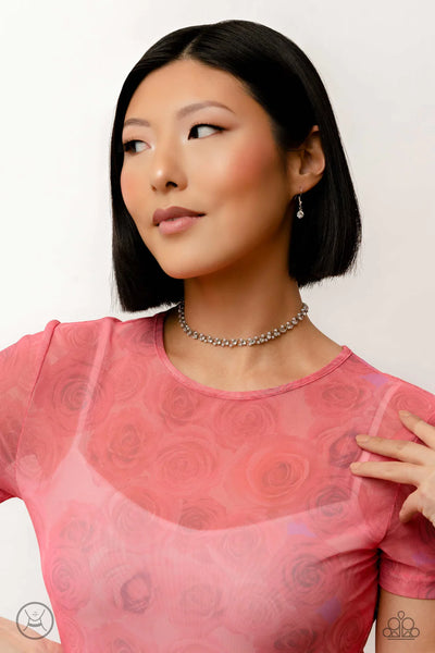Paparazzi Classy Couture - White Choker Necklace