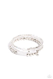 Paparazzi Boundless Behavior - White Bracelet
