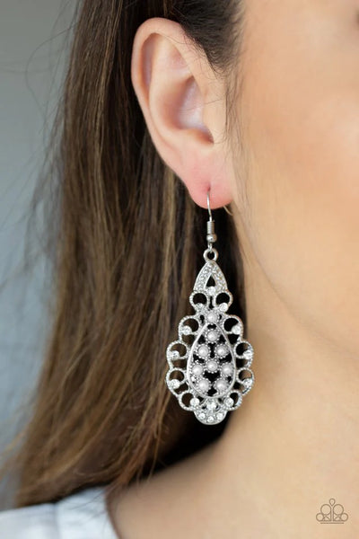 Paparazzi Sprinkle On The Sparkle - White Earrings