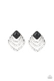 Paparazzi Rebel Ripple - Black Post Earrings