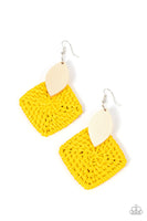 Paparazzi Sabbatical WEAVE - Yellow Earrings