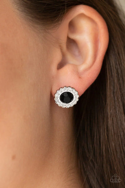 Paparazzi Floral Glow - Black Post Earrings