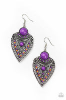Paparazzi Tribal Territory - Purple Earrings
