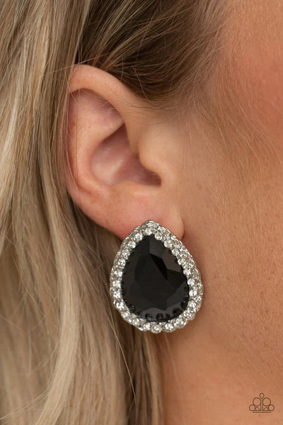 Paparazzi Dare To Shine - Black Post Earrings