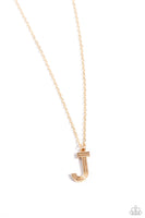 Paparazzi Leave Your Initials - J - Gold Necklace