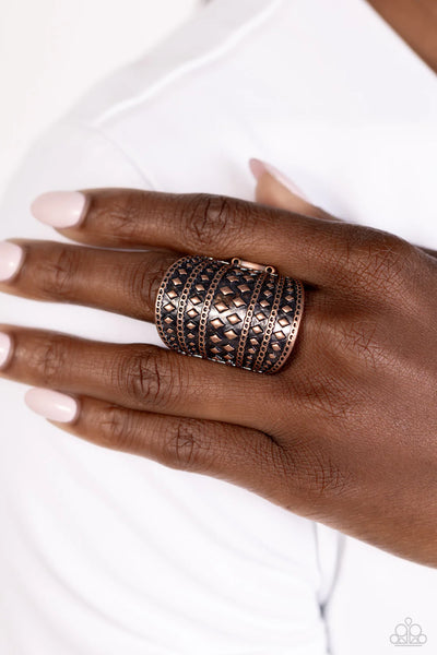 Paparazzi Diamondback Bravado - Copper Ring