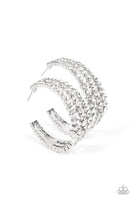 Paparazzi Cosmopolitan Cool - White Hoop Earrings