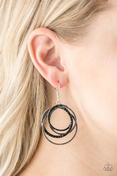 Paparazzi Elegantly Entangled - Black Earrings