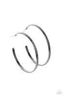 Paparazzi Reporting for Duty - Black Hoop Earrings