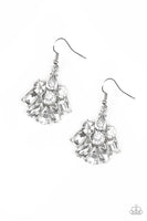 Paparazzi Fiercely Famous - White Earrings