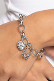 Paparazzi Guess Now Its INITIAL - A - Z - White Bracelet