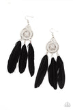 Paparazzi Pretty in PLUMES - Black Earrings