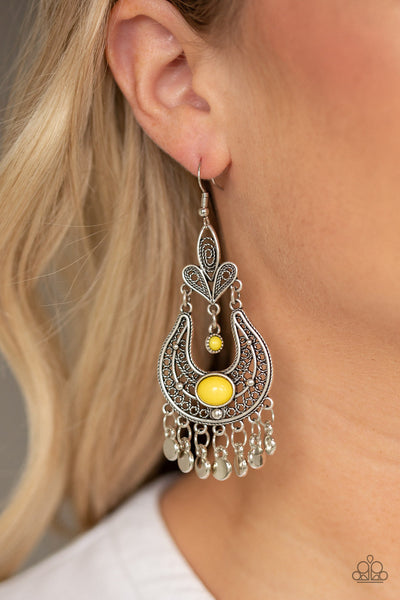 Paparazzi Fiesta Flair - Yellow Earrings